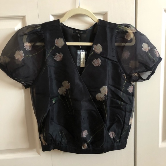 NWT Madewell Silk Organza Wrap Top - Picture 5 of 8
